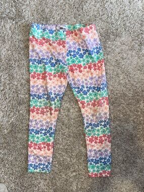 Epic Threads Rainbow Floral Stripe Leggings - Red, Blue, Green, Purple